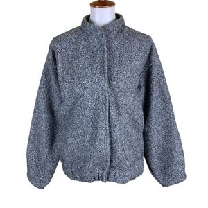 8 Birdies Boucle Snap Front Jacket M Gray Cozy Minimalist Casual Outerwear